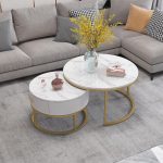 bàn trà đôi mặt đá