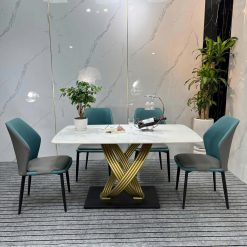 Bộ bàn ăn sang trọng mặt đá Ceramic