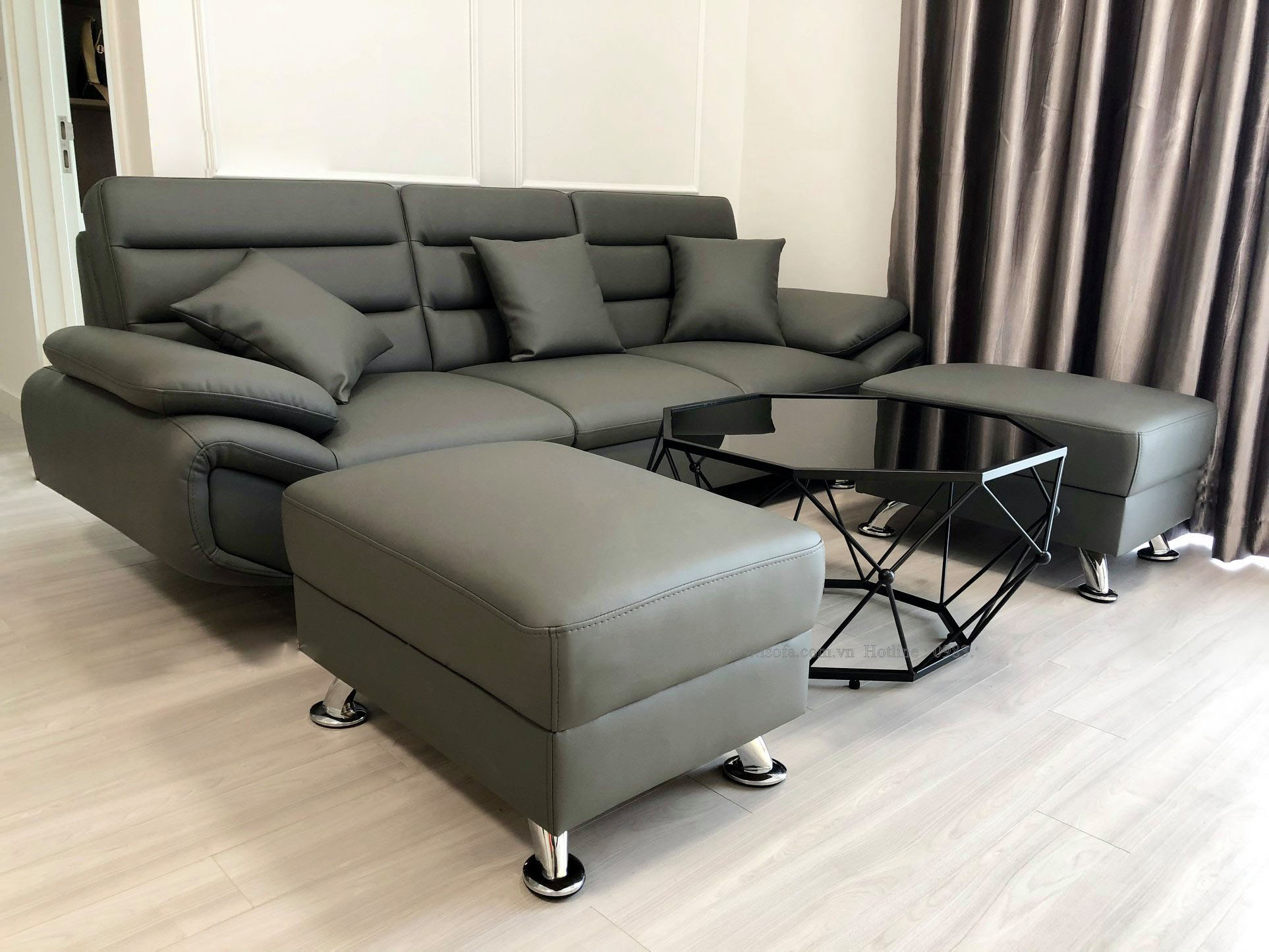 Ghế sofa da phòng khách Hàn Quốc