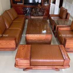 Bộ sofa 2 văng chân thuyền cong - 7