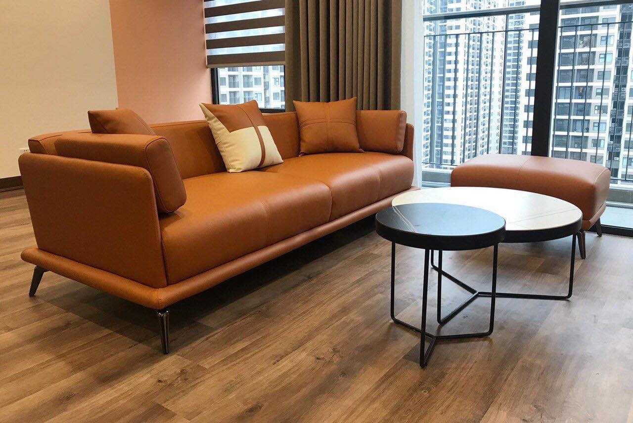 Ghế sofa da phòng khách hiện đại