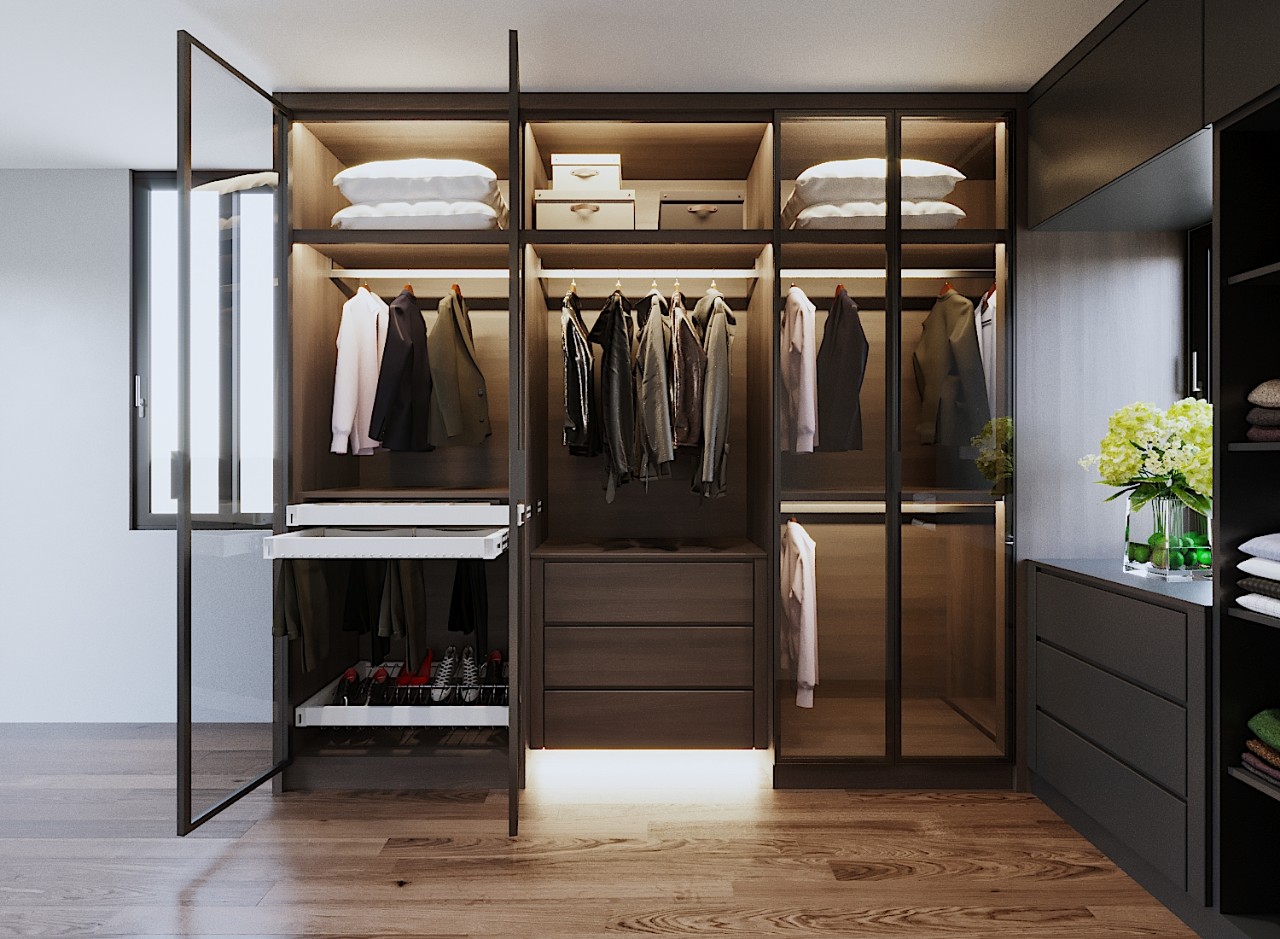 Tủ quần áo kính ( thiết kế thi công theo yêu cầu )