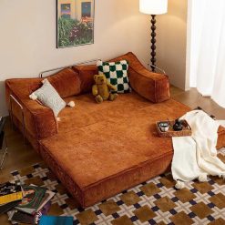 Giường sofa bọc vải nhung hiện đại