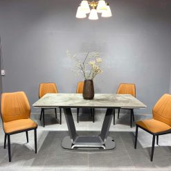 BÀN ĂN RÚT 2 ĐẦU CHÂN INOX sang trọng